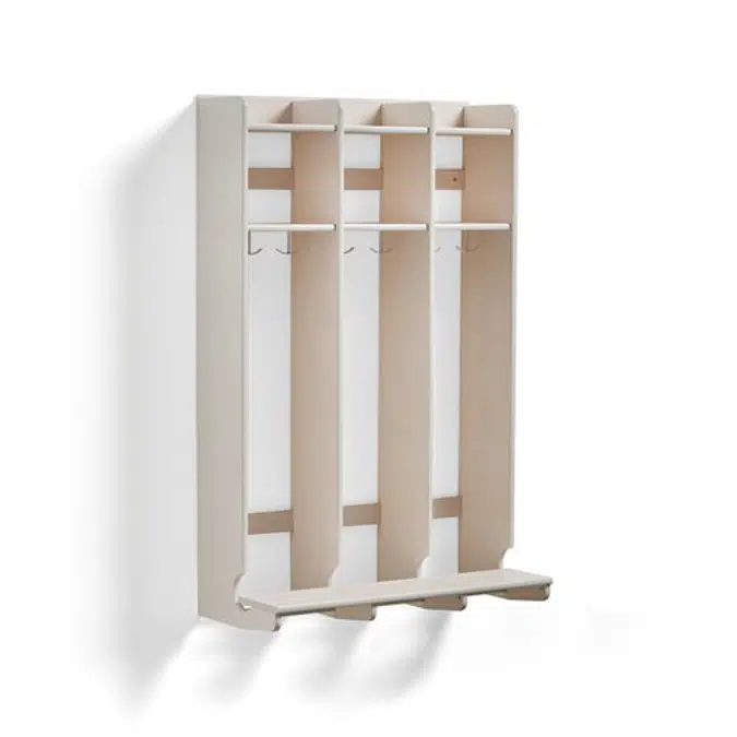 Ebba Wall Mounted 3 Section Cloakroom Unit
