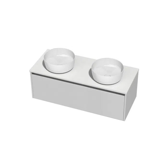 Kayla 1200mm Wall Hung Vanity Unit 2 Drawer Cherry Pie White No Basin 2350295