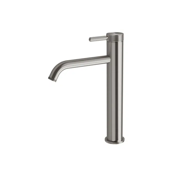 Milli Etch Brushed Gunmetal Extended Height Basin Mixer Tap 21368