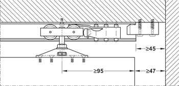 Track fixing block, For Hawa Junior 40 wall pocket solution - 940.80.440