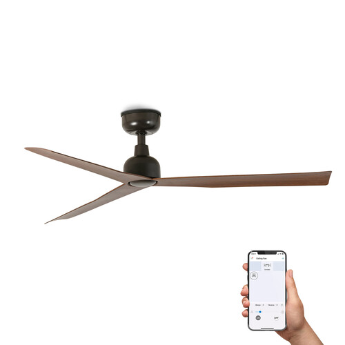 MARINE M Ceiling fan brown/walnut IP44 TUYA