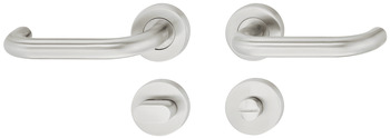Lever handle on rosette, stainless steel, Startec - 903.94.586