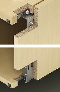 Sliding door fitting, Hawa Clipo 16 H VF 4, set - 405.82.303