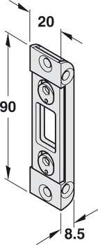 Striking plate, for locking bolt, KFV - 911.39.235