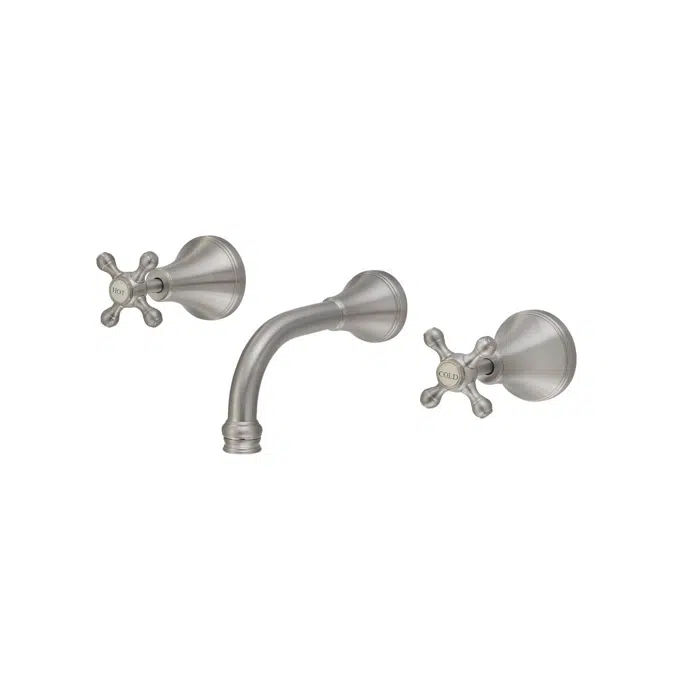 Kado Era Brushed Nickel Wall Bath Set 150mm Cross Handles 9512062