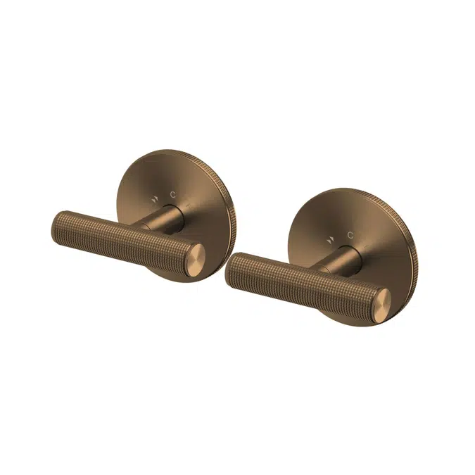 Milli Etch Brushed Bronze Dual Mixer Tap System with Round Backplate 21791