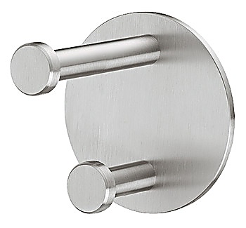 Wardrobe hook, Stainless steel, with 2 hooks, round rose - 844.71.001