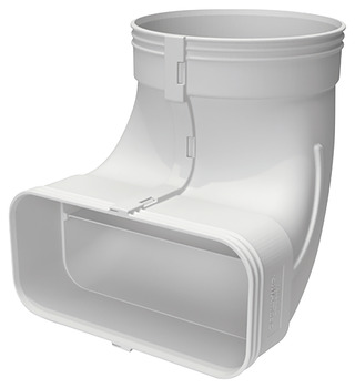 Round Pipe To Flat Duct Converter, Flat Ducting System 125 Optimairo M - 500.90.230