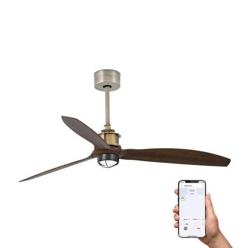 JUST FAN M Old gold/walnut fan 3000K TUYA