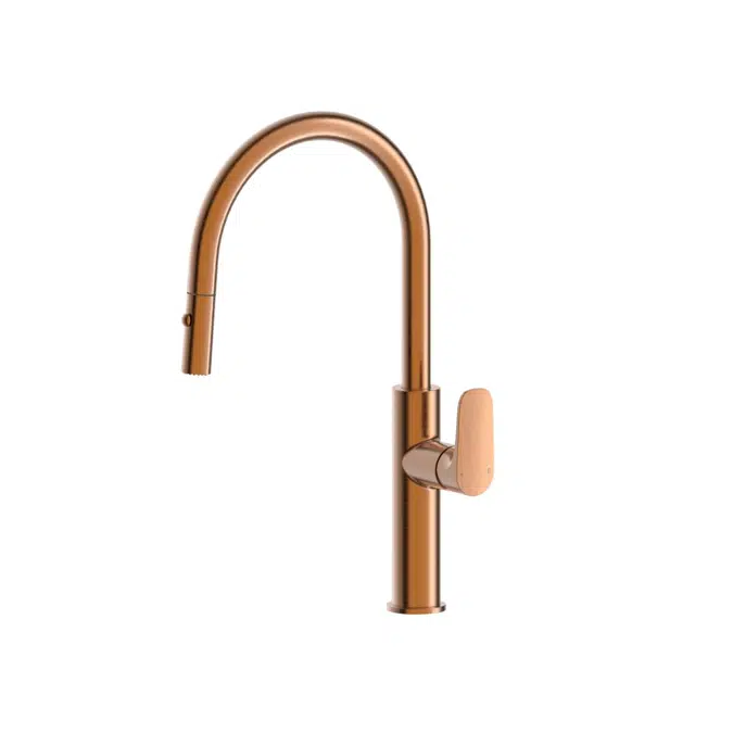 Silk Brushed Bronze Pull Out Gooseneck Sink Mixer 2269233