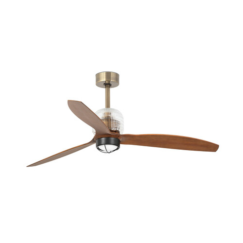 DECO fan M Ceiling fan aged altın/ceviz 3000K duvar kumandası siyah