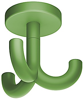 Ceiling hook, with 3 hooks, ceiling installation, polyamide - 842.65.372