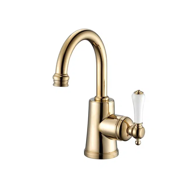 Kado Era Porcelain Handle Brass Gold Basin Mixer 9507567
