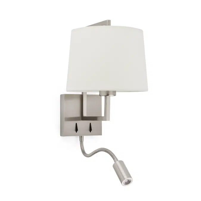 20172-02 - FRAME Matt Nickel/Beige Wall Lamp with Reader