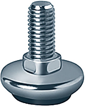 Adjusting screw, M10 thread, rigid, with steel foot plate - 651.02.919