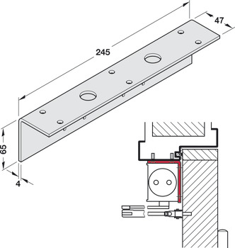 Soffit Sabitleme Braketi, TS 83 için, Dorma - 931.06.298