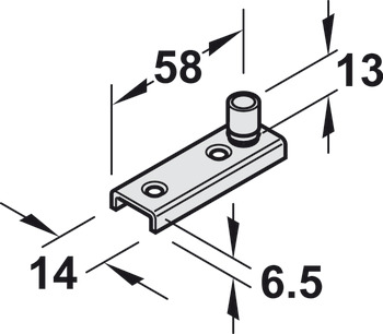 Floor guide roller, For U-shaped guide track - 940.42.032