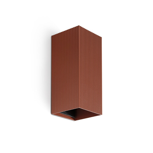 LUNE 2L Terracotta square duvar lambası fluted