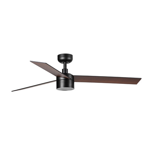 RUDDER TEK 3 L Ceiling fan black/walnut 3000K 0-10V/1-10V