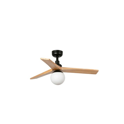 KLIM S Ceiling fan siyah/pine E27 0-10V/1-10V