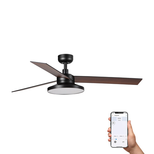 RUDDER TAK 3 L Black/walnut fan 4000K TUYA