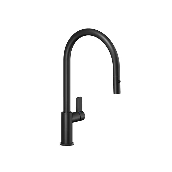 Nobili Flag Mat Siyah Gooseneck Çekilebilir Lavabo Musluğu 2266857