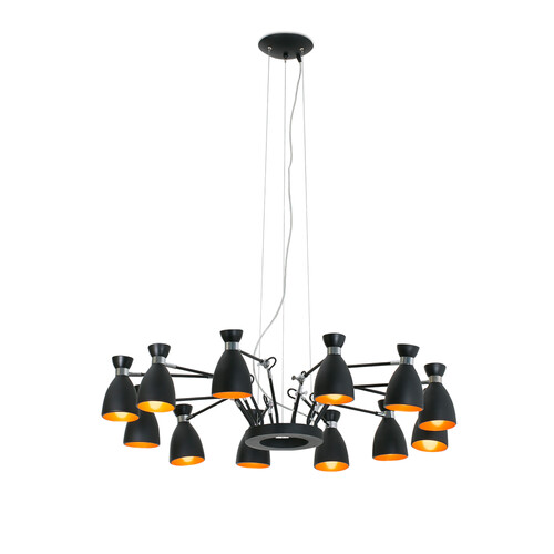 RETRO 12L Black and copper pendant lamp