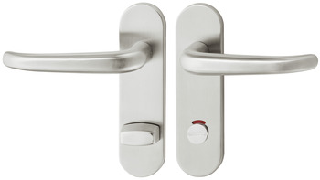 Door handle set, stainless steel, Startec, PDH4104, short backplate - 903.93.674