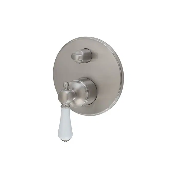 Kado Era Brushed Nickel Porcelain Handle Shower Mixer with Diverter 9512097