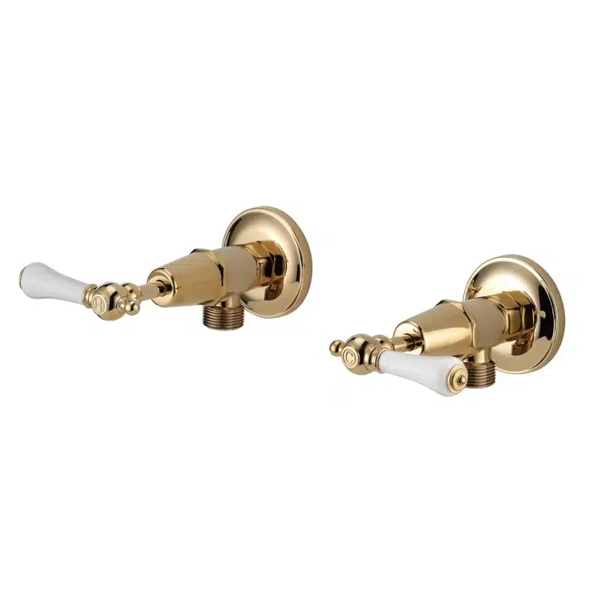 Kado Era Washing Machine Stops Lever Porcelain Handle Brass Gold 9507629