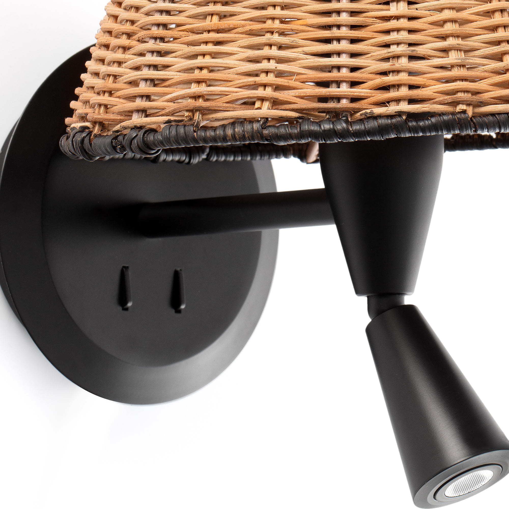 SUMBA Black/rattan table lamp with reading light