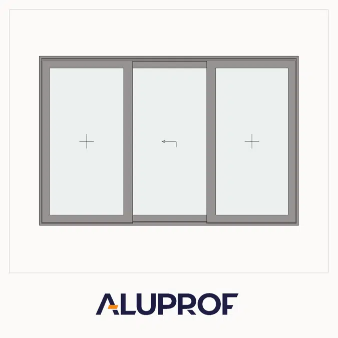 MB-77HS ST Single Sliding Door with Two Fixed Panels