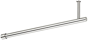Wardrobe rail, Mounting beneath shelf and on side panel, stainless steel - 844.17.040