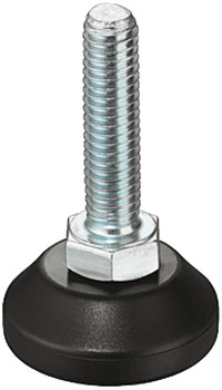 Adjusting screw, Rotating, with plastic foot plate - 651.00.012