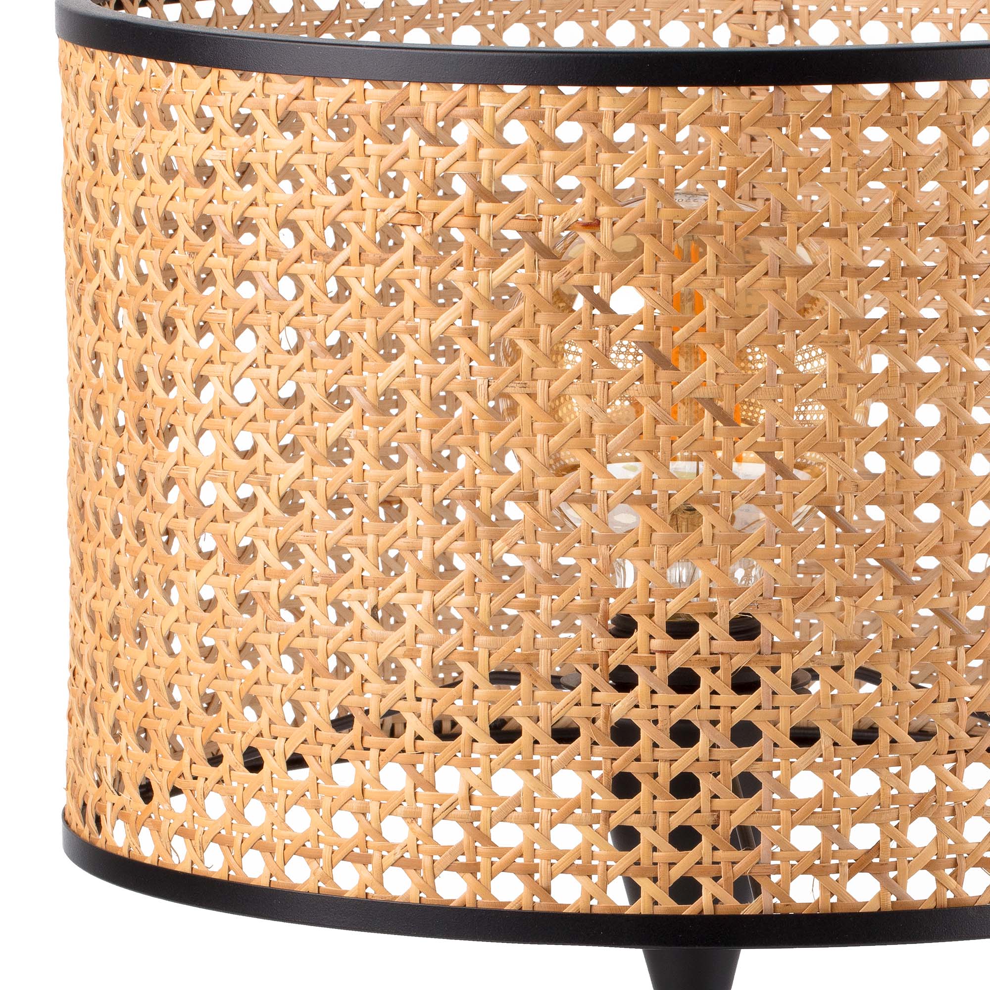 MAMBO siyah/rattan masa lambası