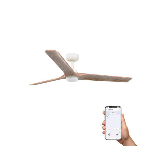 HEYWOOD L LED Ceiling fan white/pine 10W SWT TUYA