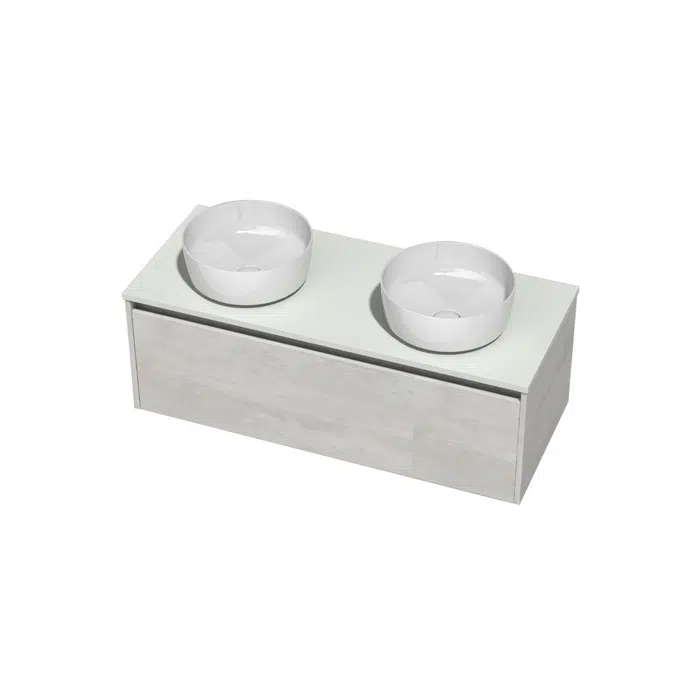 Kayla 1200mm Wall Hung Vanity Unit 2 Drawer Cherry Pie 2350296