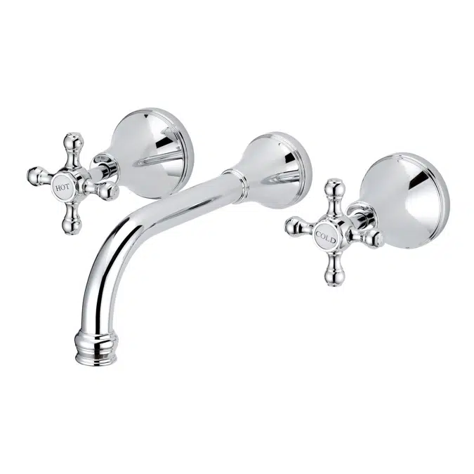 Kado Era Chrome Wall Bath Set 200mm Cross Handles 9507585
