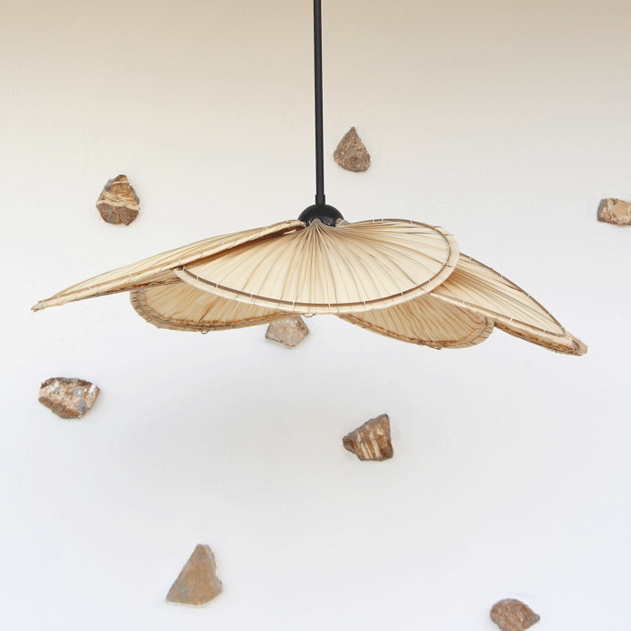 Doğal Palmiye Tek Duylu Tasarım Avize