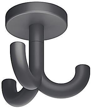 Ceiling hook, with 3 hooks, ceiling installation, polyamide - 842.65.392