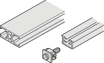 Bar profile, horizontal, including mounting parts and seal - 940.43.707