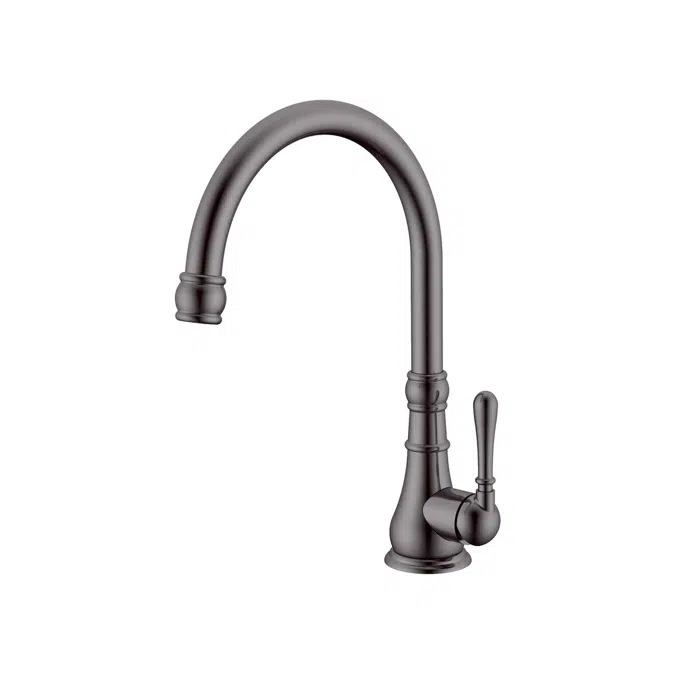Milli Voir Gooseneck Lavabo Bataryası Büyük Fırçalanmış Gunmetal 2265541