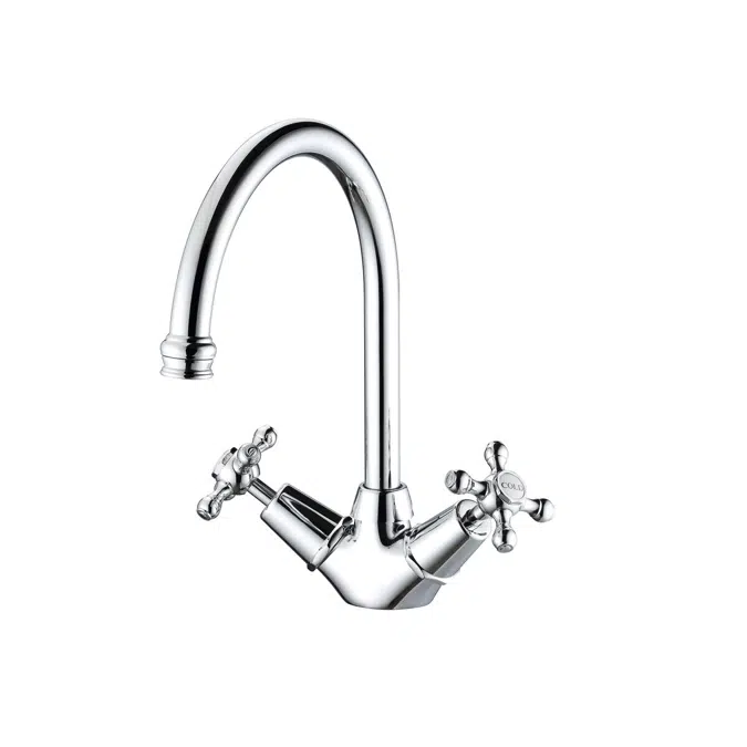 Kado Era Small Cross Handles Sink Mixer Chrome 9507634