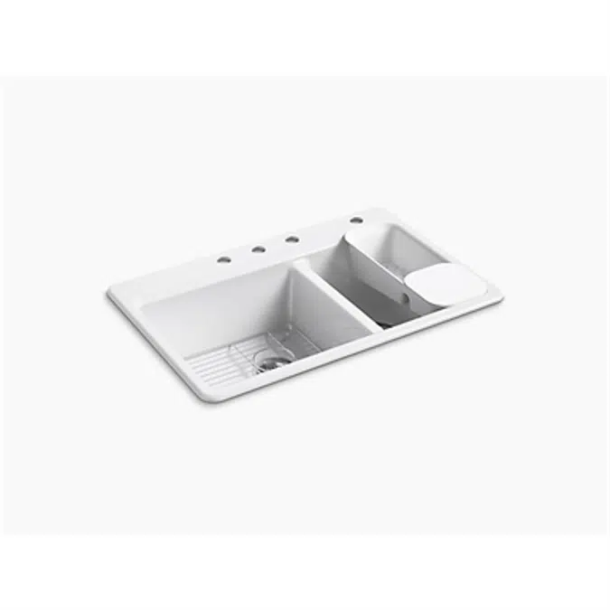 Riverby Grand Asymmetric Workstation Sink (4-Holes)