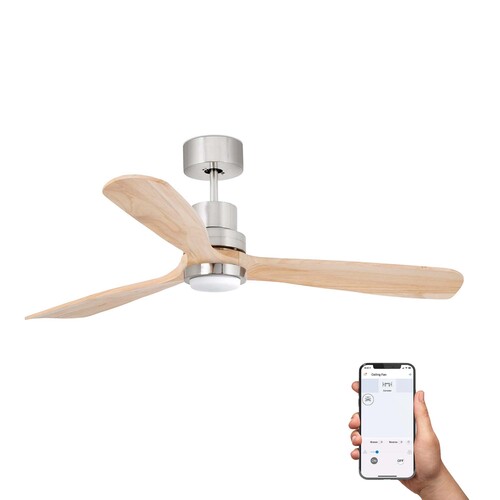 LANTAU L LED Ceiling fan nikel mat/pine 3000K TUYA