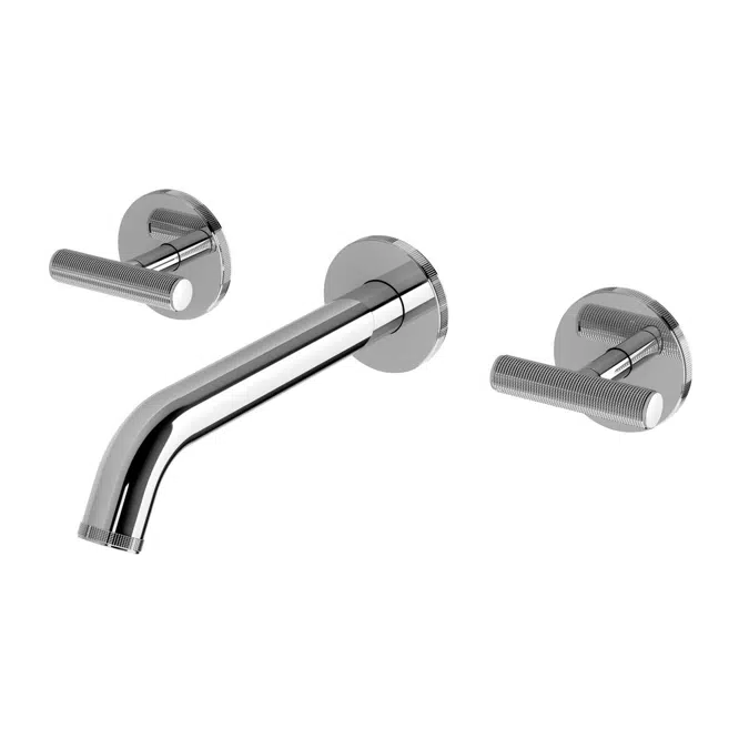Milli Etch Chrome Wall Basin/Bath Tap Set 200mm 21840